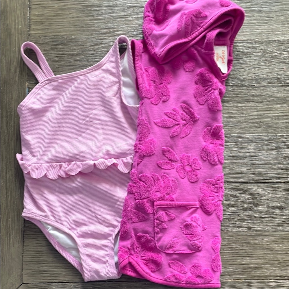 Pink Swimsuit and Cover-Up Set
